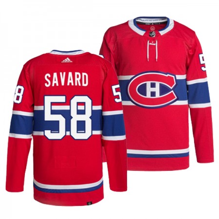 Män Ishockey Montreal Canadiens tröja David Savard 58 Adidas Röd Authentic